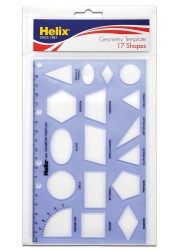 Maped Helix USA Geometry Shapes Drawing Template 17 Shapes Educational Tool Enhances Precision Ideal for Drafting Design 20cm Ruler