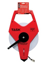 Task TS742 300-Feet Open Reel Fiberglass Tape Measure with 3X Gear Drive