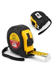 MaxoPro Retractable Tape Measure 16ft with Precision (1/32&quot;/1mm) &acirc;&euro;&ldquo; Heavy Duty, Sturdy &amp; Easy Read Measuring Tape with Thick Rubber Jacket Grip &amp; 25mm Width Smooth Sliding Tape Blade