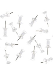 Push Pins 200 Count, Push Pins Tacks,DEEINN Push Pins, Clear Plastic Head, Steel Point, Clear Thumb Tacks Steel Point, Plastic Head Steel Pin