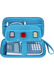 BOVKE Carrying Case for Texas Instruments TI-30XS Multiview/TI-34 Multiview/TI-36X Pro Scientific Calculator, Extra Mesh Pocket for USB Cables Pens Other School Supplies, Blue