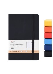 SUIN Hardcover-Journal-Notebooks, A5 Lined Journals Notebook for Writing 200 Pages, 8.2 x 5.5 inch, Classic Ruled Notebooks for Work/Travel/College (Black- 1 Pack)