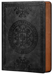 CAGIE Lined Journal for Men Soft Cover Notebook Leather Journals for Writing, 180 Lay Flat Vintage Mens Journal Personal Diary, 5.7&#39;&#39; X 8.3&#39;&#39;, Black