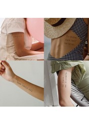 Everjoy Realistic Inspirational Words Temporary Tattoos 20 Designs Large Waterproof Quotes Tattoos for Women and Men 2 Sheets