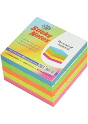Generic Fis Sticky Note Pads, 5 Assorted Fluorescent Colors, 500 Sheets, 3 X 3 Inch Size, Fspo335C500