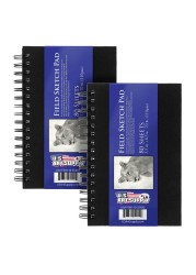US Art Supply 55 x 85 Premium Hardbound Sketch Book Pack of 2 80 Sheets Each 70 lb 110gsm Hardcover Spiral Bound Artist Field Sketch Pad AcidFree Drawing Paper Kids Adults Students
