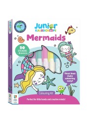Hinkler Jr Kaleidoscope Colouring Kit &ndash; Mermaids Edition includes a 64-page colouring book with 5 pastel markers and 50 fun stickers, Magical Colouring Fun for Kids, Perfect Gift for Creative Play
