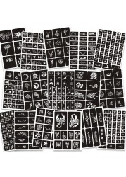 16 Sheets Henna Tattoo Stencils Reusable for Women Girls and Kids, 350+ PCS Tattoo Templates, Airbrush Tattoo Stencil