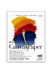 Strathmore 200 Series Canvas Paper Tape Bound Pad 9x12 inches 10 Sheets 115lb187g Artist Paper for Adults and Students Oil Paint Acrylic Paint Mixed Media Art Journaling