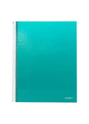 Ambar A4 Hard Cover Spiral Bound School Notebook 120 Sheets Cyan