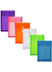 JAM Paper Plastic Envelopes with Button String Tie Closure 6 14 x 9 14