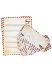 60 Pack Airmail Paper and Envelopes Set -Airmail Writing Paper and Envelopes- Blue Airmail Paper and Airmail Envelopes for Invitations, Love Letters, Letters to Troops, Christmas Letter- 8.5 x 11 inch