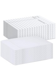 Fainne 100 Pieces Library Card Pocket with Envelopes Self Adhesive Book Checkout Cards for CDs, DVDs, Library, Office Supplies and Gift Tag(White)