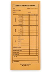 Guardian Cashier Deposit Report Envelopes with Gummed Flaps Pack of 100 Cash Drop Envelopes Cash Register for Small Businesses Cashier Register for Retailers Restaurants Brown Kraft Envelopes