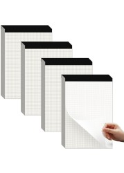 Grid Paper Pads White Quad Graph Paper Pads Quadrille Pad 5x5 5 Squares per inch Cardboard Backing Grid Notebook Graph Notepads for School Office 70 GSM Graft Paper 70 SheetsPad 4 A6