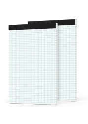 Zaviko Graph Paper Pad 8.5 x 11, 2 Pack, 4x4 Graph Ruled, Grid Paper Pad 8-1/2&quot; x 11&quot;, Blueprint Quadrille Pad, Easy Tears Off, Grid Pad Notebook 8.5 x 11, White 70 GSM Graft Paper, 30 Sheets/Pad