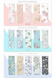 15 Pieces Bookmarks, Magnetic Bookmarks for Women, Page Markers for Students Teachers Reading (Floral Style)