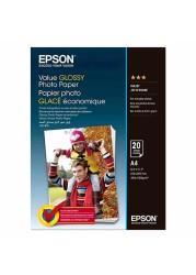 Epson A4 Value Glossy 20 Photo Papers White