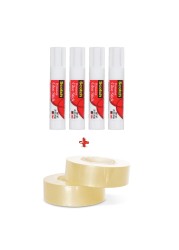 3M Scotch Permanent Glue Stick White 8g 4 PCS with Utility Tape Clear 2 PCS