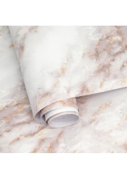 Marble Contact Paper for Countertops, Gold White Marble Wallpaper Peel and Stick, Matte Waterproof Removable Self Adhesive Wall Paper for Desk Table Furniture 11.8&quot; X 118&quot;, Easy to Clean