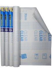 PowerTRC Clear Self Adhesive Bookcover Easy to Use and Easy Peel Laminate Pack Laminate and Protect Books, Papers, Posters, and Documents 4 Pack