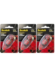3M 6061 Scotch Double Sided Adhesive Roller, Permanent Bonding Tape, Acid-Free, Photo-Safe, 0.27 Inch x 8.7 Yards, Pack of 3