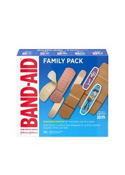 Band-Aid Adhesive Bandage Family Variety Pack in Assorted Sizes Featuring Water Block &amp; Skin Flex, Flexible Fabric, Tough Strips &amp; Pixar Character Bandages, 110 Count