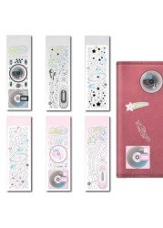 6 Pack Korean Deco Stickers Cute Sticker Sheets Laser Star Stickers Cd Mp3 Sticker Cute Korean Deco Stickers Kpop Stickers for Scrapbook Supplies Junk Journal Stationery