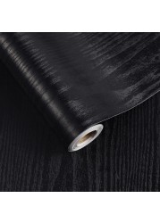 Attuart 236&#39;&#39;x17.7&#39;&#39; Black Wood Peel and Stick Wallpaper Contact Paper Removable Self Adhesive Vinyl Film Roll Shelf Drawer Liner&acirc;&euro;&brvbar;