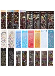 24 Sheets Cute Korean Stickers, Colorful Kpop Stickers for Photocards Ribbon Butterfly Heart Rose Bubble Alphabet Kpop Photocard Deco Stickers for Photocard Binder Album (Gold)