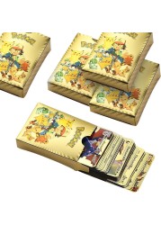 55 PCS TCG Deck Box Gold Foil Card Assorted Pokemon Cards
