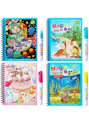 ELECDON Magic Water Colouring Book, Children Reusable Drawing Book with Pen, Early Education Doodle Painting Toys for Kids Boys Girls Ages 2 3 4 Years Plus Educational Learning Gifts 4pcs