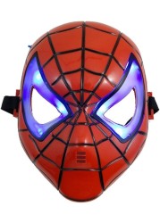LED Glowing Superhero Halloween Light Spider Man Mask Children&#39;s Cartoon Mask Spider-man Toy Glow with Lamp Spiderman Mask