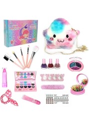 LEDIN Kids Children&#39;s Makeup Set,Girls Makeup Kit for Girls Princess Make Up Box Nontoxic Cosmetics Kit Toys Pretend Play Makeup Beauty Toys Gift Birthday Gift (Style A)