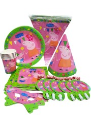 Party Time 37 Pieces Peppa Pig Party Sets Disposable Party Tableware - Party Supplies
