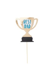 Hootyballoo Best Dad Trophy Cake Topper