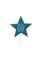 Hootyballoo Best Dad Ever Gold Foiled Cake Topper