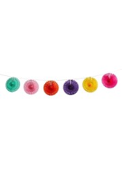 Bright Coloured Paper Fan Garland 2M
