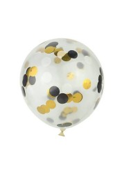 Black and Gold Confetti Balloon Pack of 5