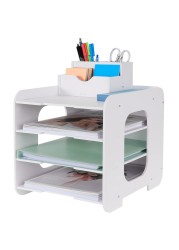 BlayaAdd Letter Tray Paper Organizer Desk Tidy Organizer File Document Holder A4 Paper Filing Trays for Home Office School 4 Tier