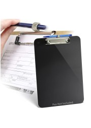 Officemate Plastic Clipboard Letter Size Low Profile Clip with Pen Holder Black 83075