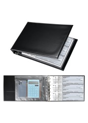 7 Ring Business Check Book Binder, 600 Checks Capacity for 9&quot; x 13&quot; Sheets, PU Leather Checkbook Holder with Zip Pouch