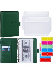 Antner Budget Binder with Zipper Envelopes, Money Organizer for Cash, Cash Envelopes for Budgeting, Budget Planner Savings Binder with Cash Envelopes &amp; Colorful Stickers for Money Saving, Dark Green