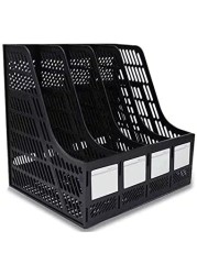 Joyelife Plastic Desktop Shelf 4 Sections Magazine File Document Folder Book Frames Dividers Cabinet Shelve Display and Storage Organiser for Home or OfficeBlack