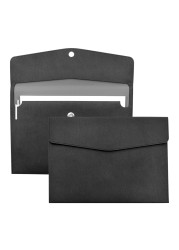 VANRA 1 Piece PU Leather Envelope File Folders A4 Paper Document Filing Envelope Document Organizer Leather Portfolio Folder Holder with Magnetic Closure Black