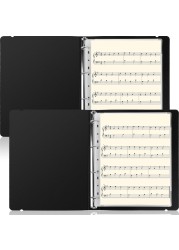 Dunzoom 2 Pcs Sheet Music Binder A4 Size, 40 Sleeves 80 Pages Removable Music Holder Organizer for Sheet Music, Black Music File Folder, Paper Documents Storage Holder