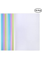 10pcs Plastic Transparent Smooth A4 Report Cover Files Folder Binder with Sliding Bar Office Stationary