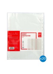 Deli A4 Size Sheet Protector Clear 20 PCS