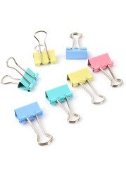 Aiwanto 48 Pcs Binder Clips Assorted Color 25mm Binder Clips Office Stationary Paper Clips