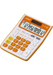 Casio MJ-12VCb-RG 300 Steps Check &amp; Correct Colourful Desktop Calculator (Orange)